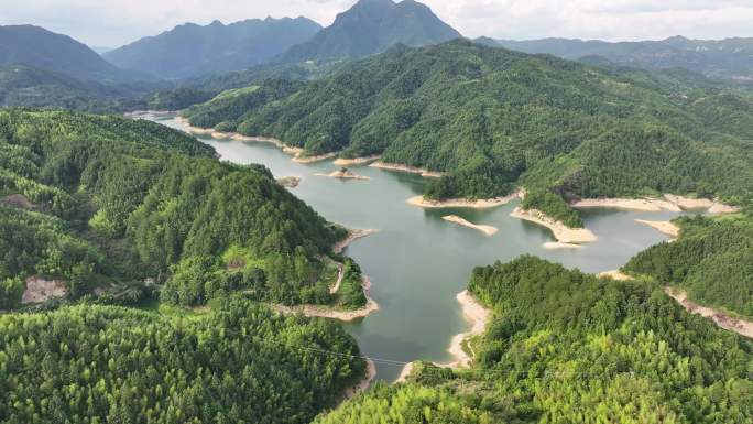 人工水库航拍全景4k素材