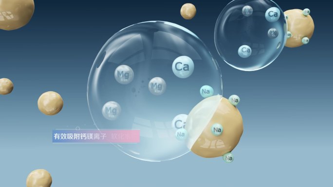 水球吸附钙镁离子动画演示
