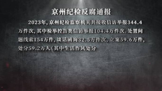 纪检反腐警示字幕文字打字机效果AE模板