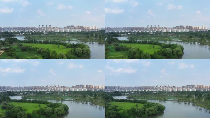扬州运河三湾景区航拍4K视频