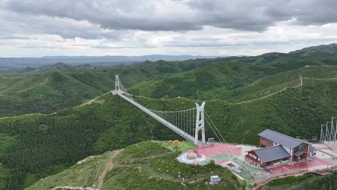 航拍 河北尚义“亚洲第一玻璃桥”