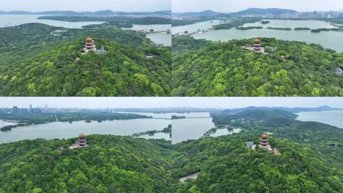 航拍无锡太湖鼋头渚风景区