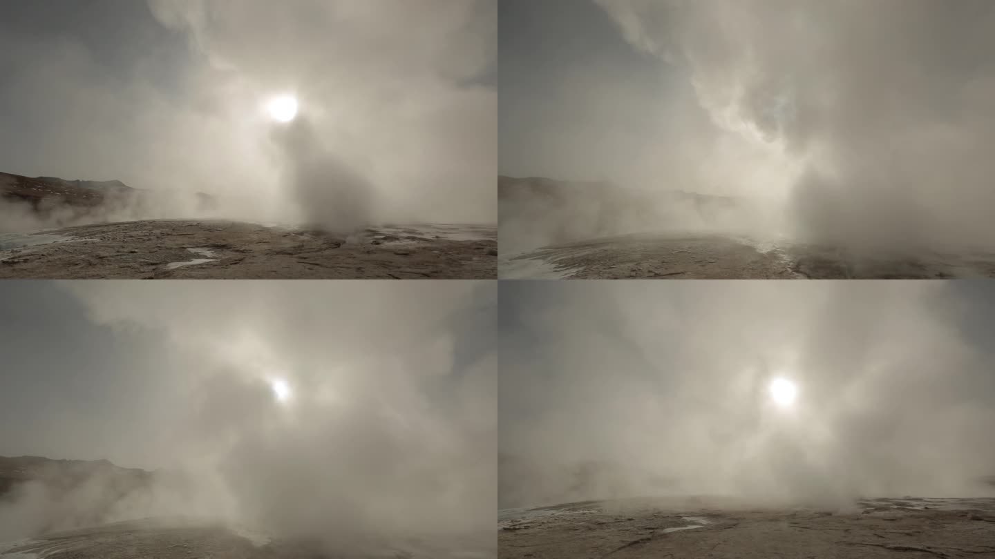 C玛旁雍错温泉水雾4K实拍视频