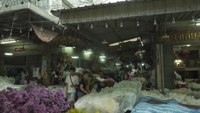 东南亚曼谷街头人文特色文化风情街鲜花
