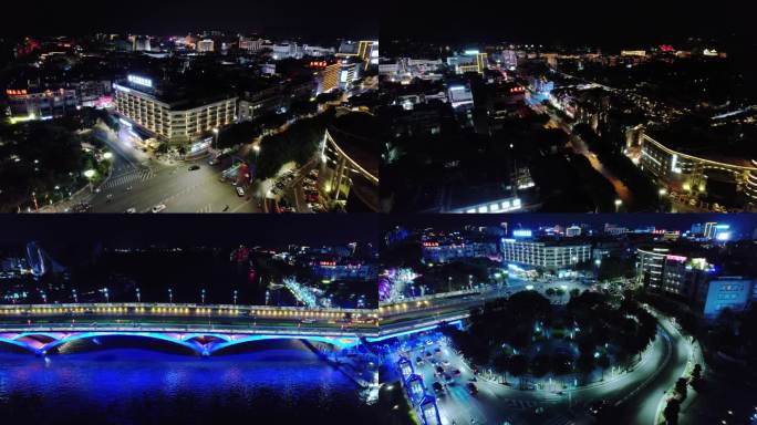 桂林解放桥夜景 4k