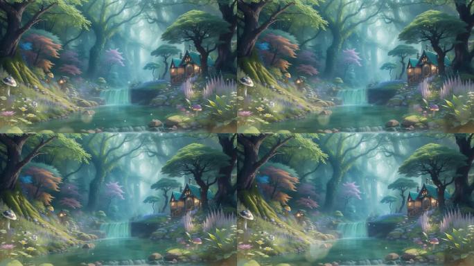 梦幻童话森林背景循环