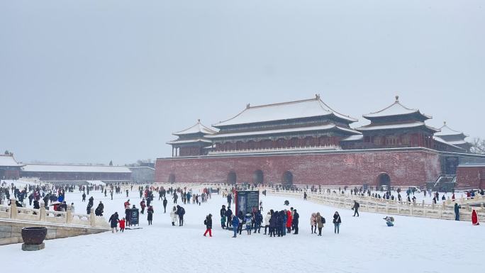 故宫雪景延时摄影
