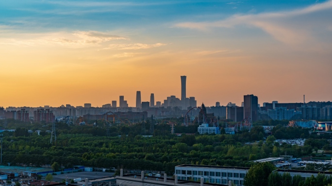 北京欢乐谷国贸中国尊夜景