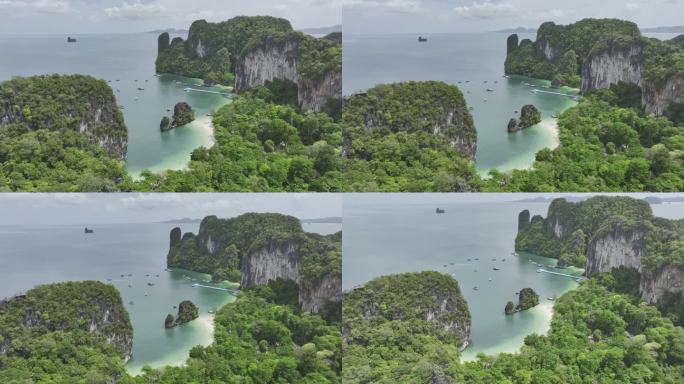 4K HDR泰国甲米洪岛海滨自然风光航拍