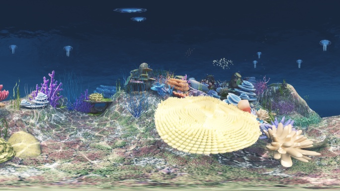 VR海底水母鱼群360度全景4K