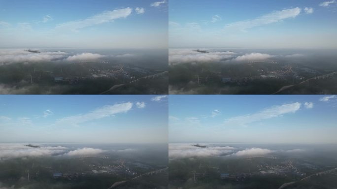 日出云海平流雾延时摄影平流雾大气磅礴