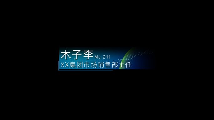 姓名条 字幕条 简约人名条 蓝色人名条