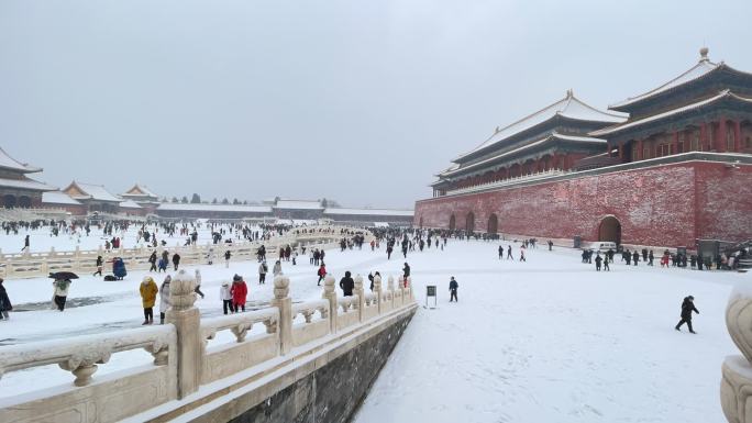 故宫雪景延时摄影