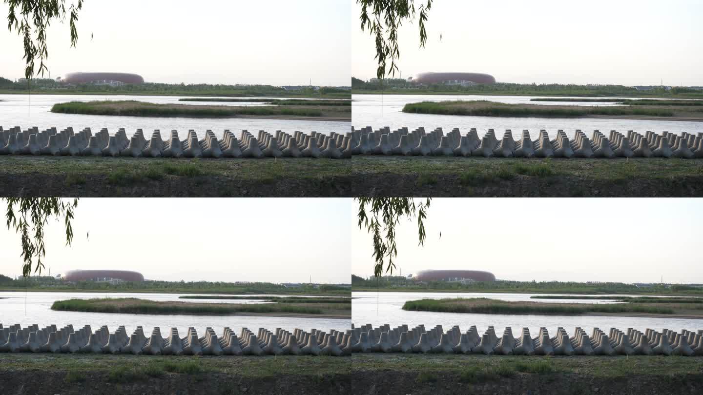 黄河边的防汛石墩