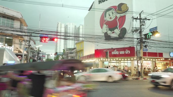 东南亚曼谷街头人文特色文化风情街交通