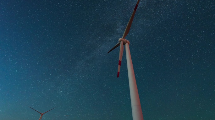 新疆 达坂城 风车 星空 银河