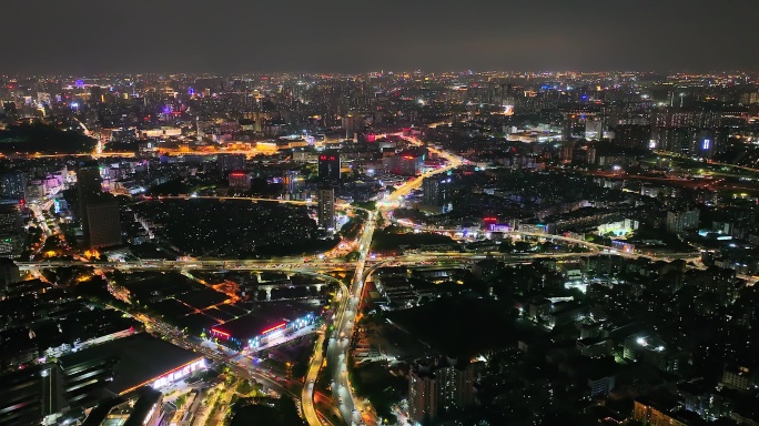 广州城市夜景航拍01