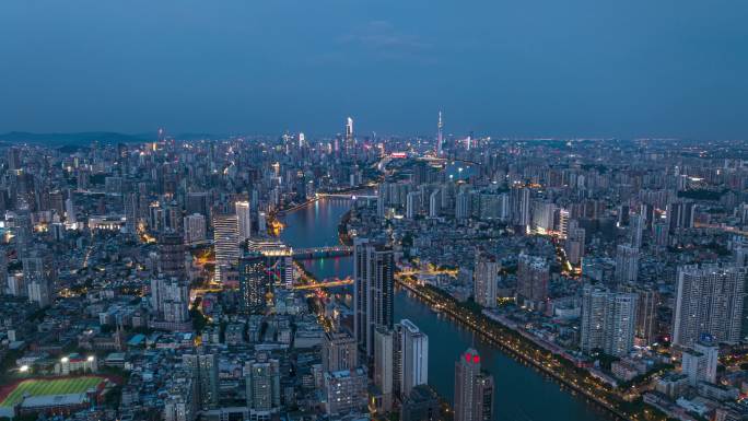 广州夜景亮灯瞬间延时