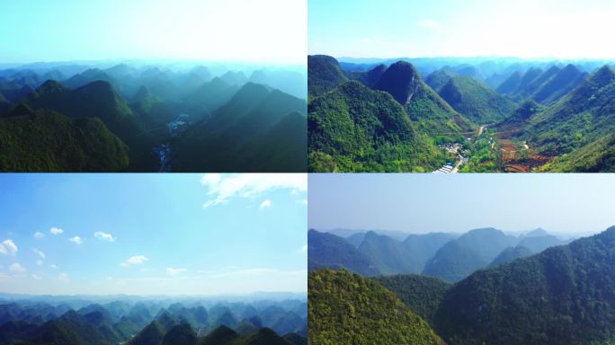 喀斯特地貌 云南 文山   群山 日出