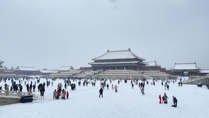 故宫雪景延时摄影