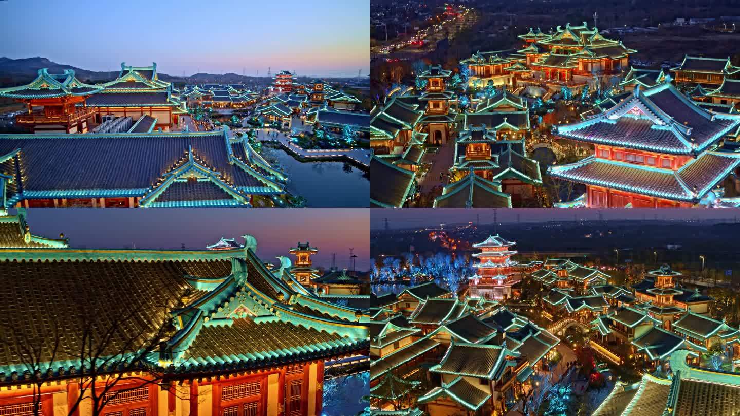 南京金陵小城夜景航拍