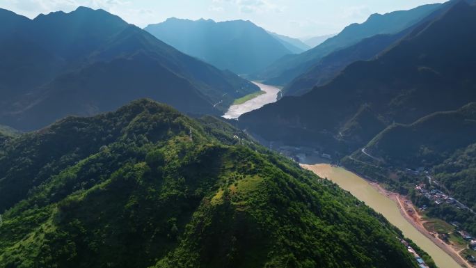 【4K】陇南文县碧口镇大山河流航拍