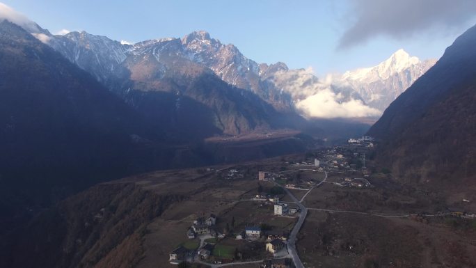 四川甘孜州泸定县燕子沟风景区航拍素材