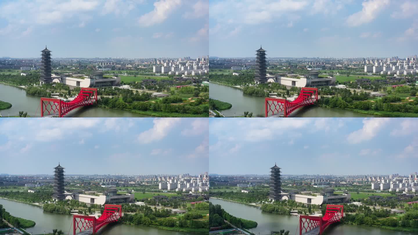 扬州运河三湾景区航拍4K视频
