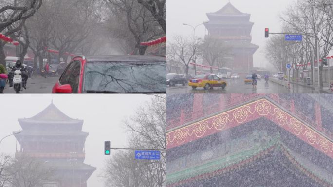 北京鼓楼西大街 鼓楼雪景 WJ