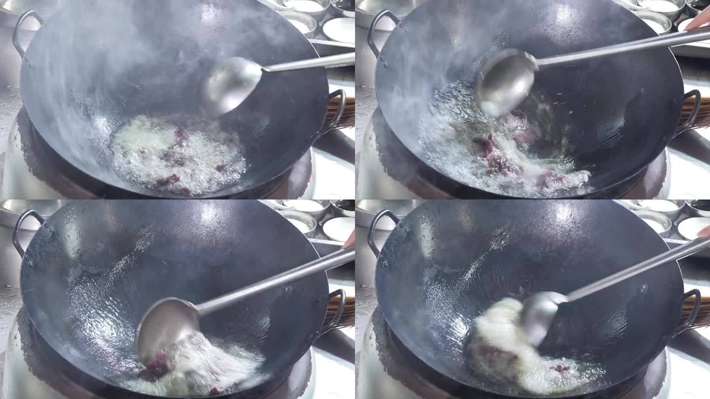 热牛肉 炒牛肉视频 炒菜做饭 厨房 铁锅