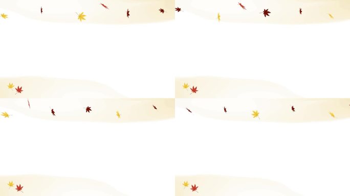 水彩风格的背景插图帧动画动画与落叶舞蹈在秋叶的主题。Loopable