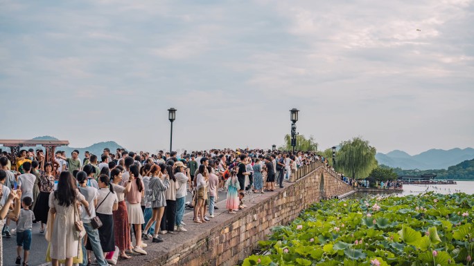 西湖人流延时