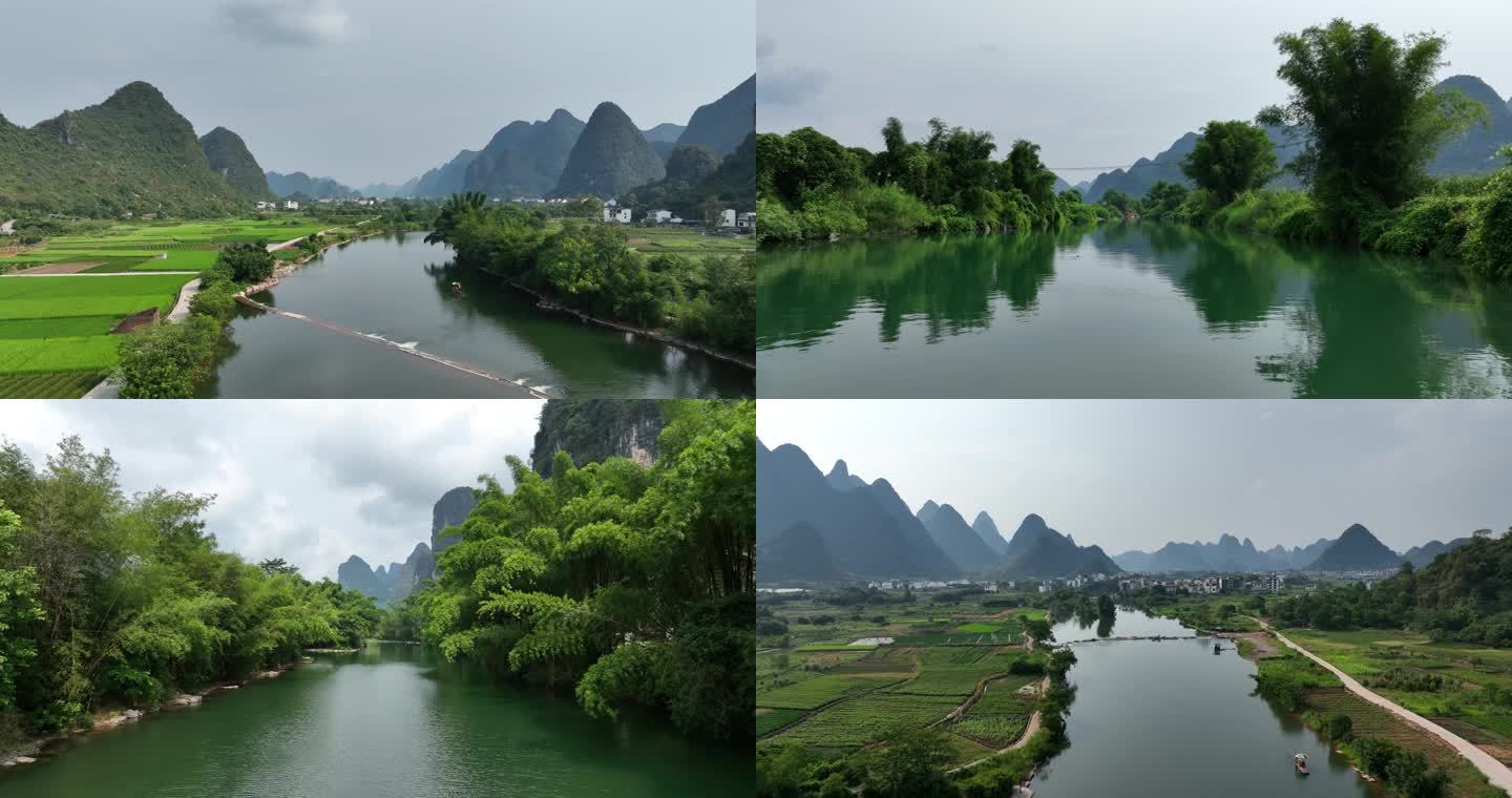 桂林山水之遇龙河风景航拍A
