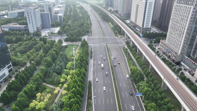 大美中国城市发展大景车水马龙繁荣景象航拍