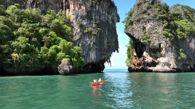 原创 泰国甲米海岛皮划艇户外自然风光航拍