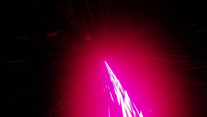 发光的红色霓虹灯空间隧道三维插图Dj循环-库存视频