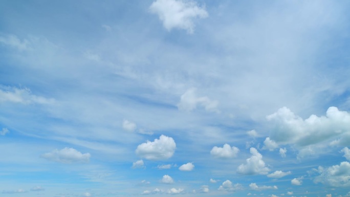 移动的云映衬着蓝天。天气预报，气候，大气层，自然。间隔拍摄。