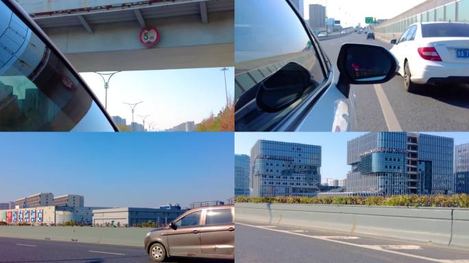 城市汽车窗外的风景视频素材开车第一视角_