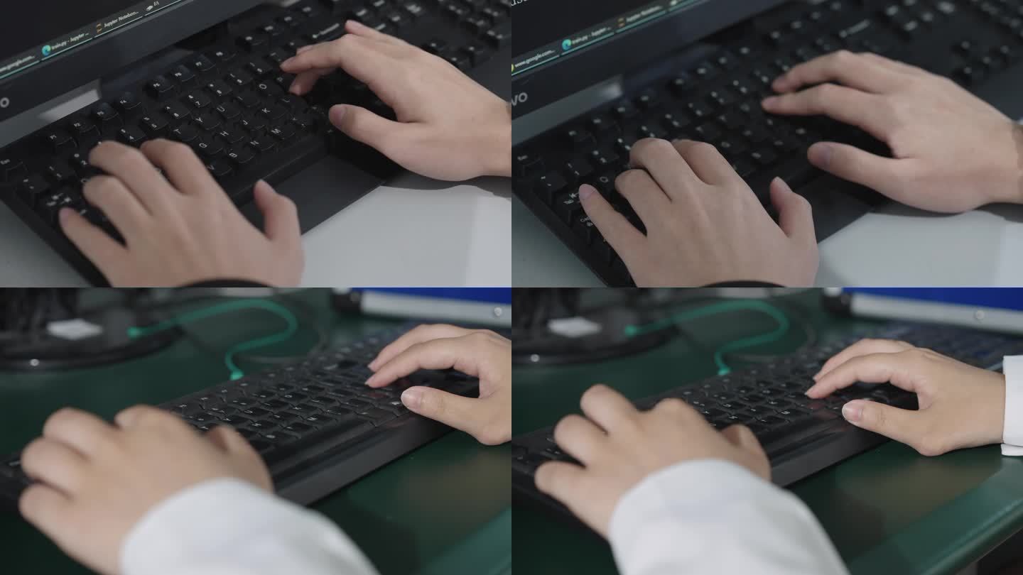电脑打字工作敲键盘学生上课程序员工作