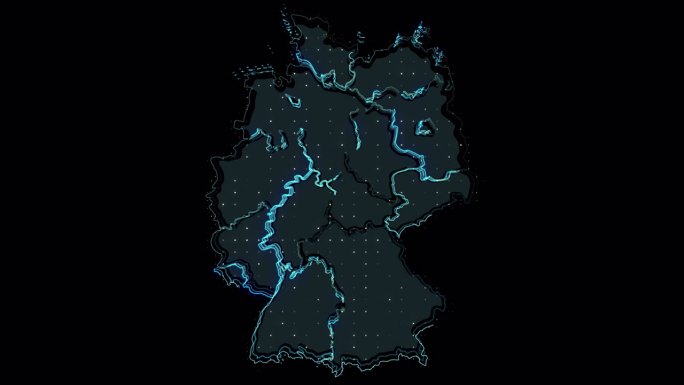 德国地图形状轮廓，国家数字等高线