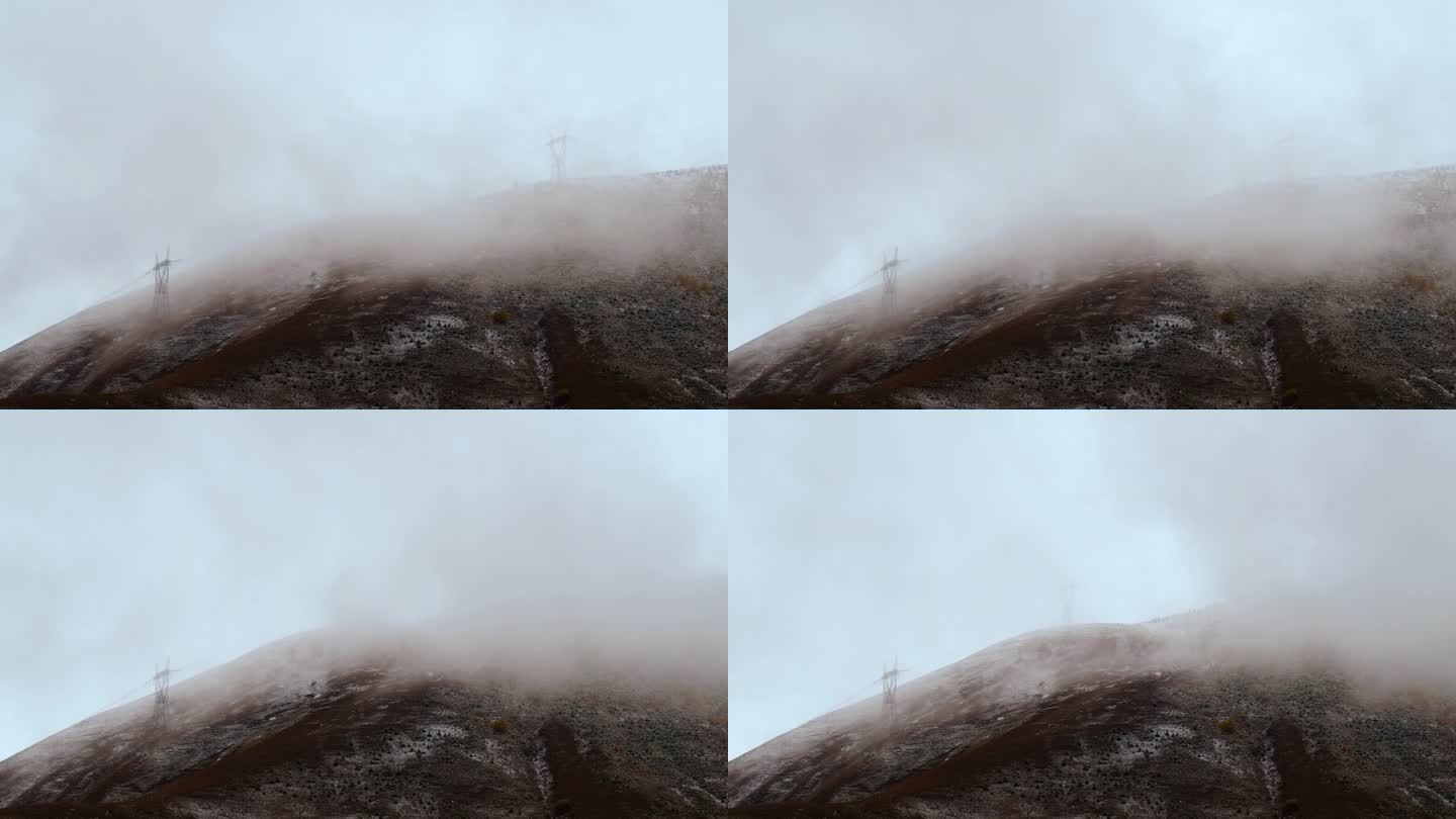 4K高原云雾电力铁塔延时摄影