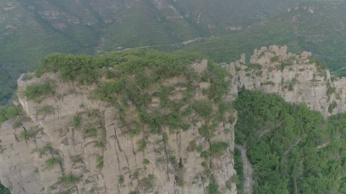 淄博马鞍山日落山顶航拍