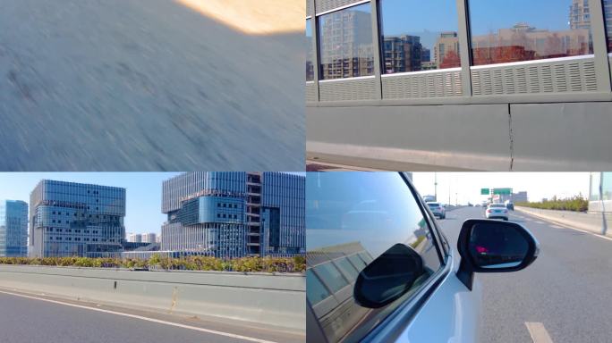 城市汽车窗外的风景视频素材开车第一视角_