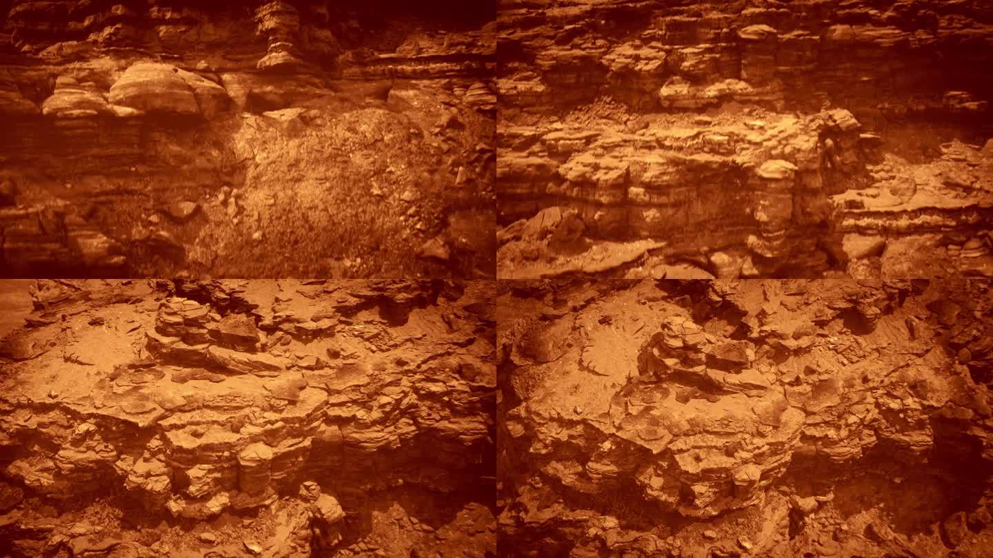遥远星球火星的岩石表面。空间探索和科学进步