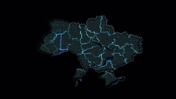乌克兰地图形状轮廓，国家数字等高线
