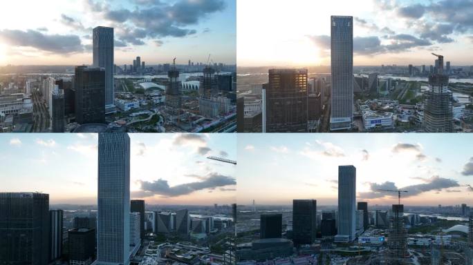 城市俯瞰 建筑物 航拍 摩天大楼 广角