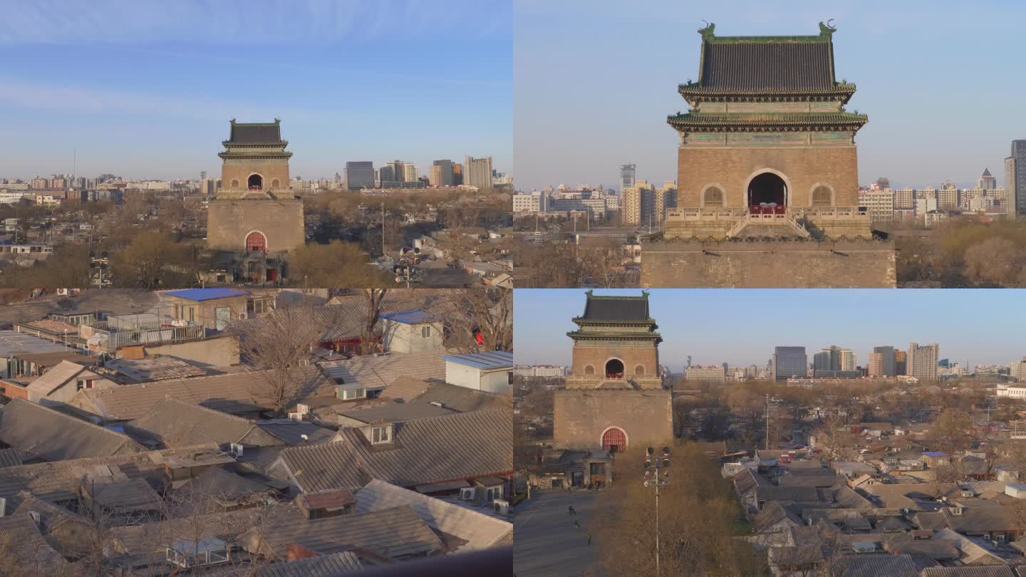 北京冬天 鼓楼上拍摄钟楼全景 WJ