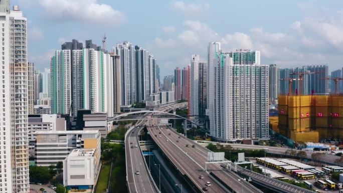 香港市区上空的无人机