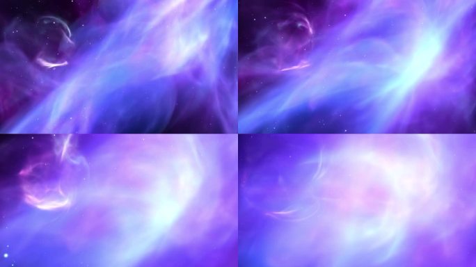 抽象的星云光与宇宙中发光的恒星相结合。概念天文学动画背景。
