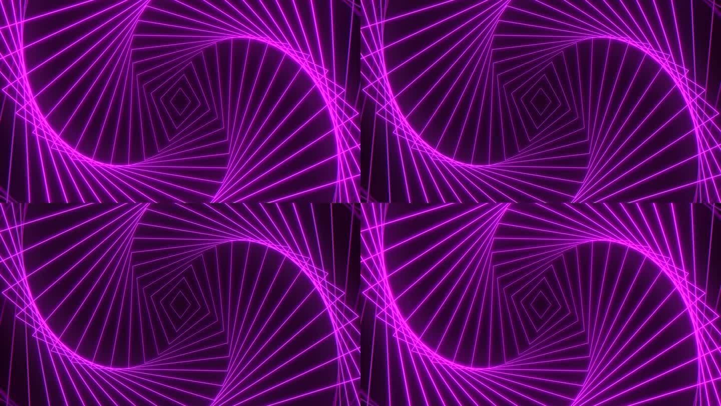 脉冲跟踪霓虹紫色钻石在螺旋黑色梯度